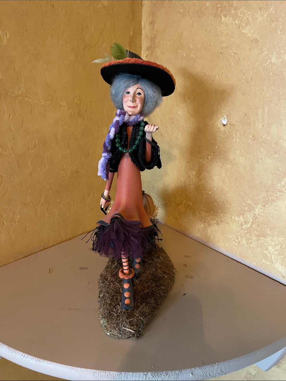 Katherine's Collection Purple & Orange Witch Sculpture